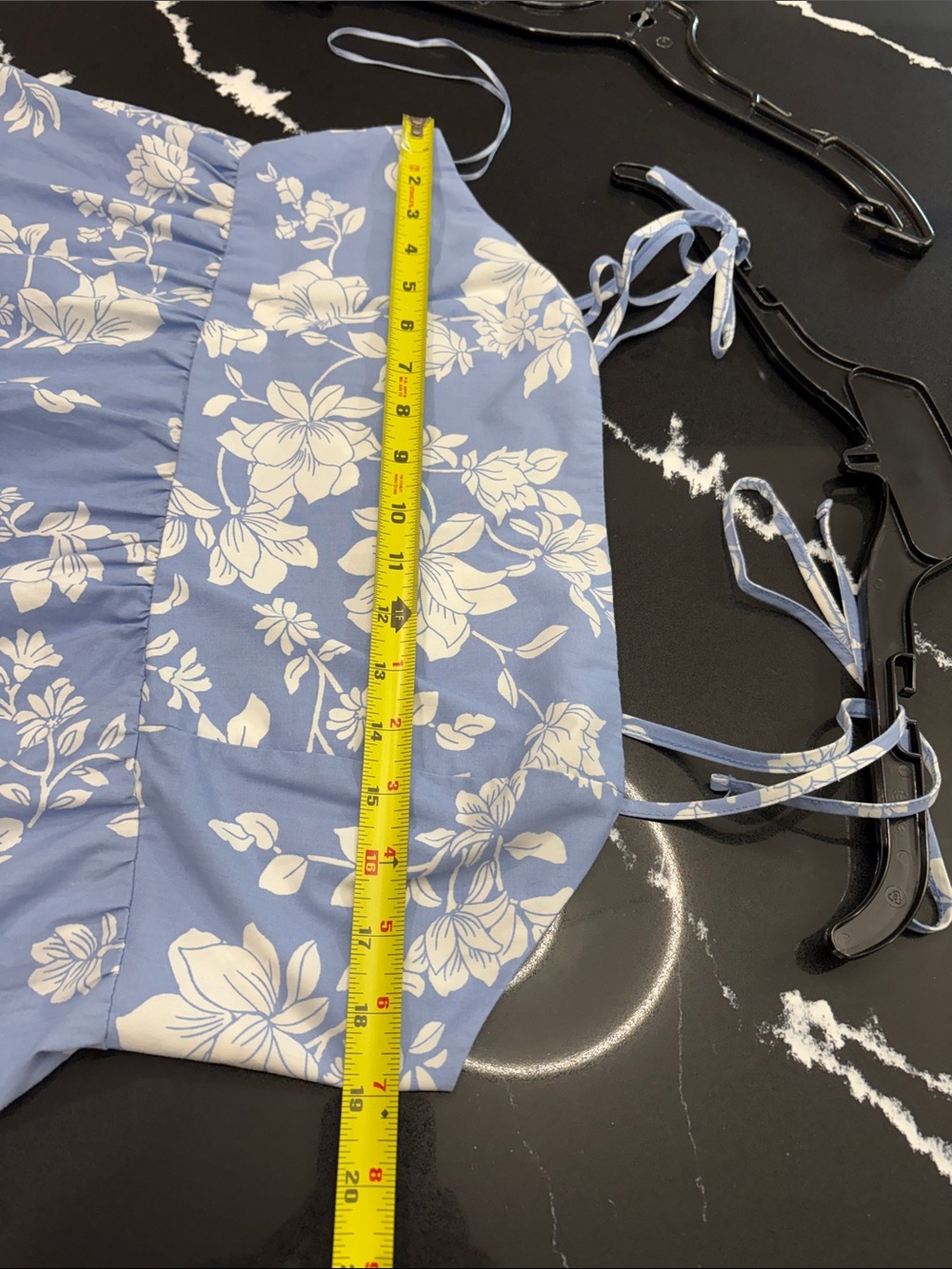 Light Blue Floral Tie-Shoulder Midi Dress size XL - Picture 7 of 7